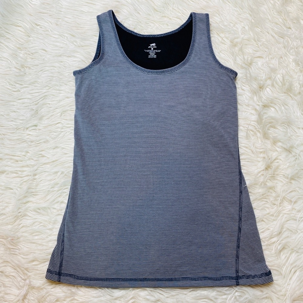 Horny Toad Tank Womens XS Tank Activewear Knit Sleeveless Navy Stripe